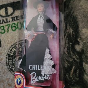 Barbie Doll in Black and White Traditional Outfit
